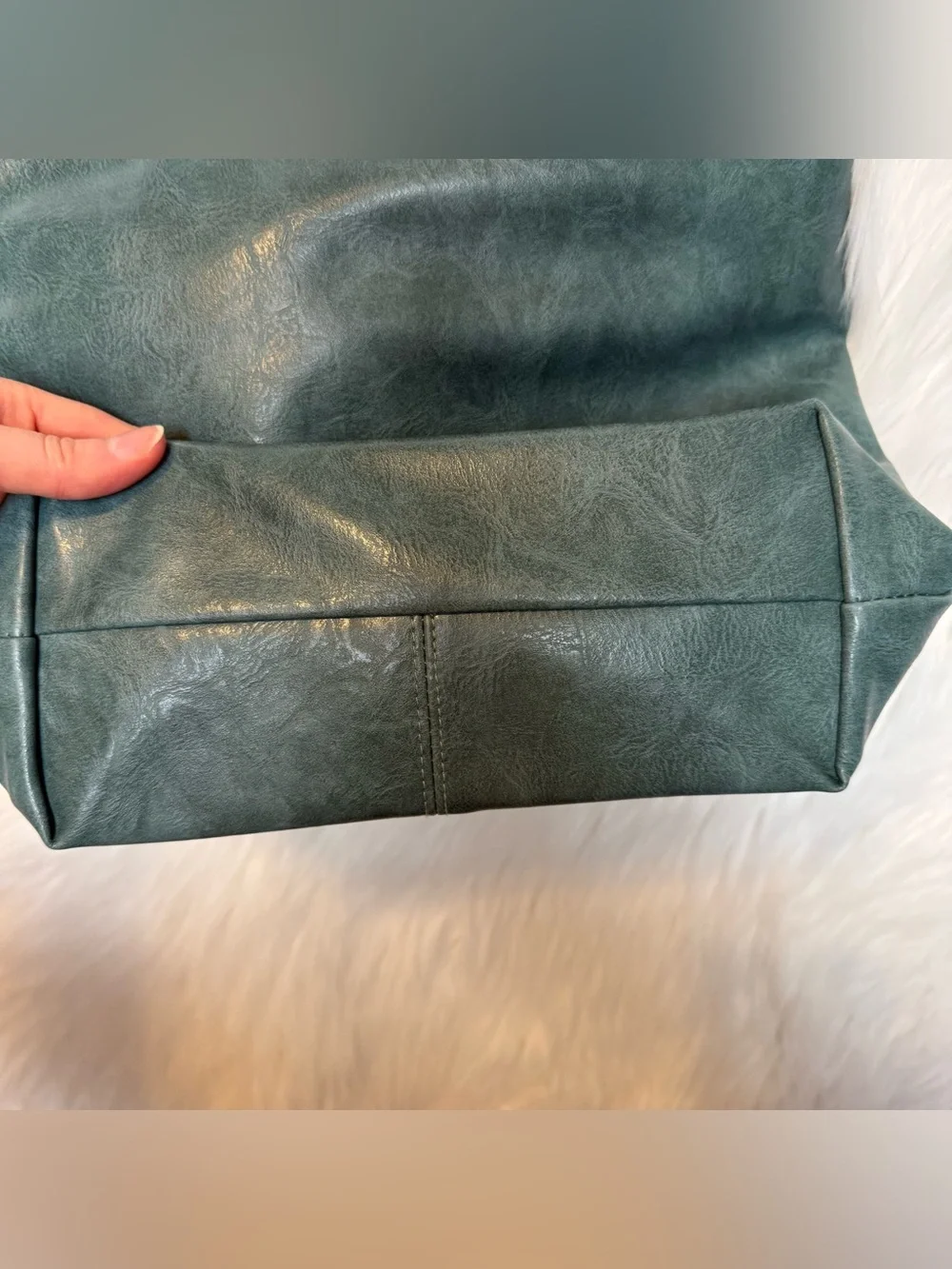 MEITRUE Teal Vintage Vegan Leather Crossbody Purse Aztec Strap Lightweight